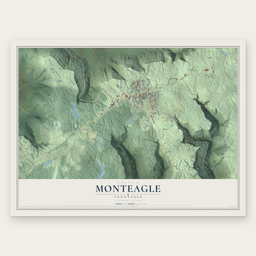 Monteagle, Tennessee map print, the full design