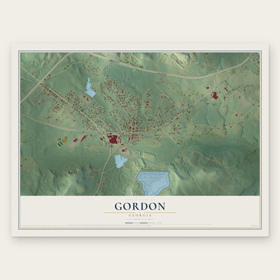 Gordon, Georgia map print, the full design