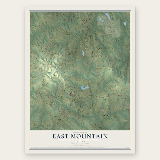 East Mountain, Texas map print, the full design