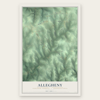 Allegheny, Venango County, Pennsylvania map print, the full design