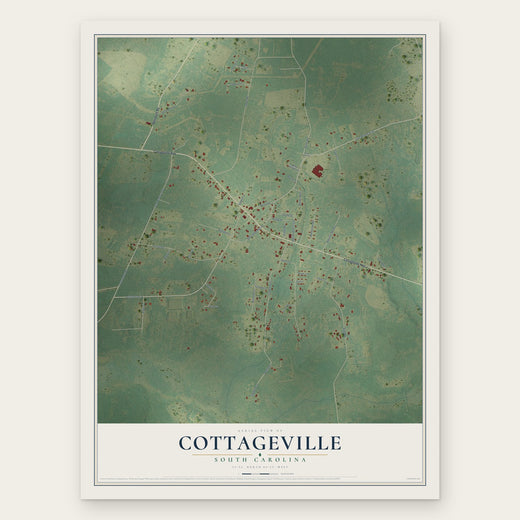 Cottageville, South Carolina map print, the full design