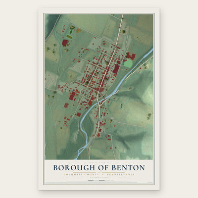 Borough of Benton, Columbia County, Pennsylvania map print, the full design