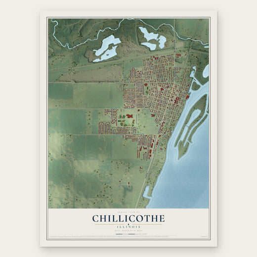 Chillicothe, Illinois map print, the full design