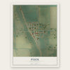 Pisek, North Dakota map print, the full design