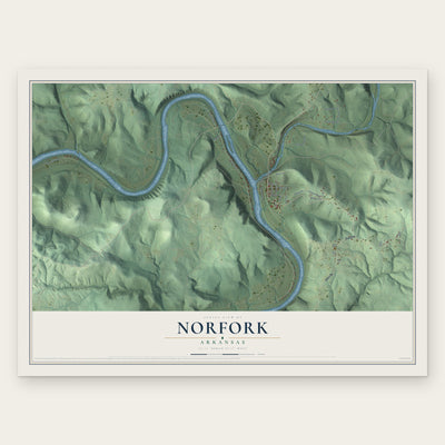 Norfork, Arkansas map print, the full design