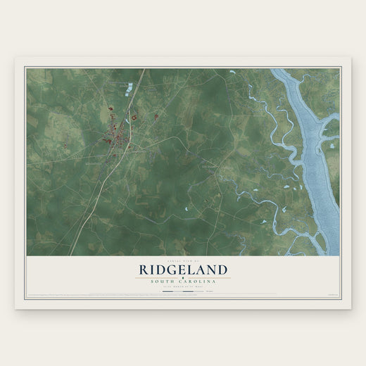 Ridgeland, South Carolina map print, the full design