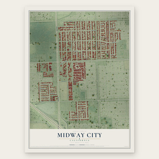 Midway City, California map print, the full design