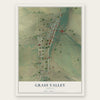 Grass Valley, Oregon map print, the full design
