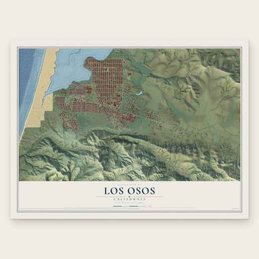 Los Osos, California map print, the full design