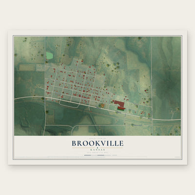 Brookville, Kansas map print, the full design