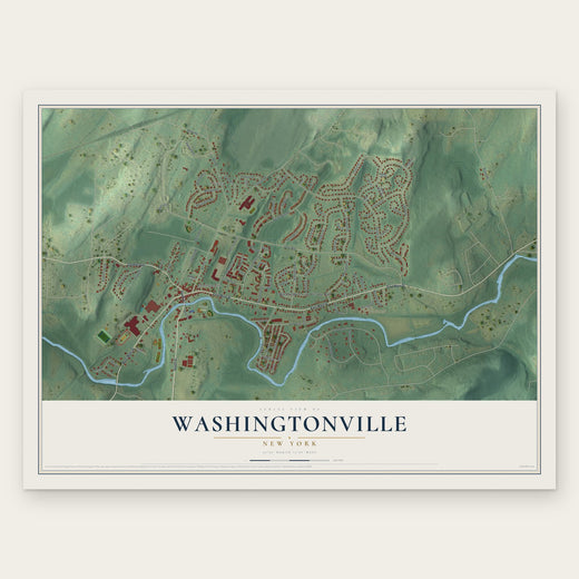Washingtonville, New York map print, the full design