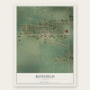 Bonfield, Illinois map print, the full design