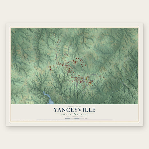 Yanceyville, North Carolina map print, the full design