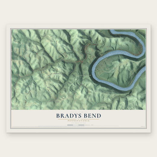 Bradys Bend, Pennsylvania map print, the full design