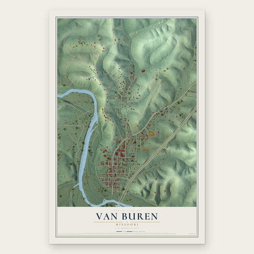 Van Buren, Missouri map print, the full design