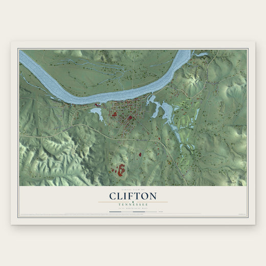 Clifton, Tennessee map print, the full design