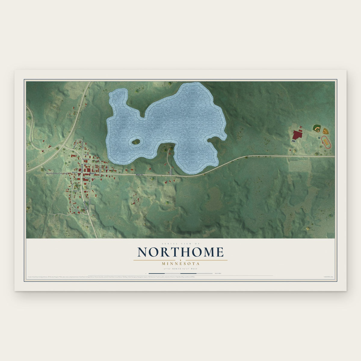 Northome, Minnesota map print, the full design