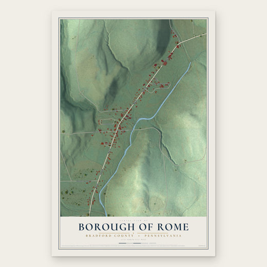Borough of Rome, Bradford County, Pennsylvania map print, the full design