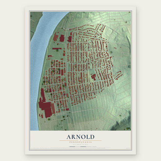 Arnold, Pennsylvania map print, the full design