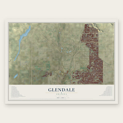 Glendale, Arizona map print, the full design