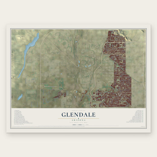 Glendale, Arizona map print, the full design