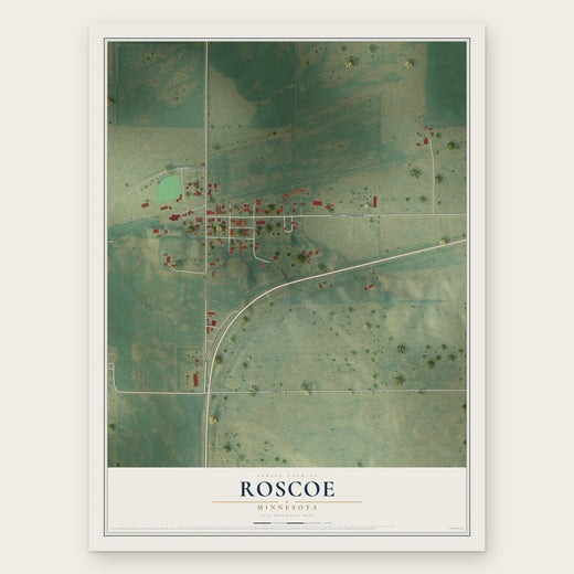 Roscoe, Minnesota map print, the full design