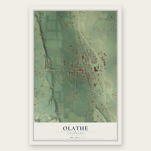 Olathe, Colorado map print, the full design