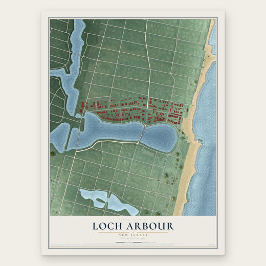 Loch Arbour, New Jersey map print, the full design