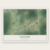 Leonard, North Dakota map print, the full design