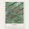 Halawa, Hawaii map print, the full design