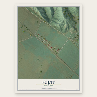 Fults, Illinois map print, the full design