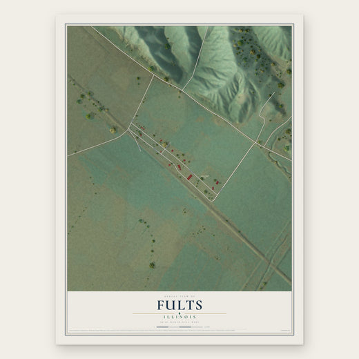 Fults, Illinois map print, the full design