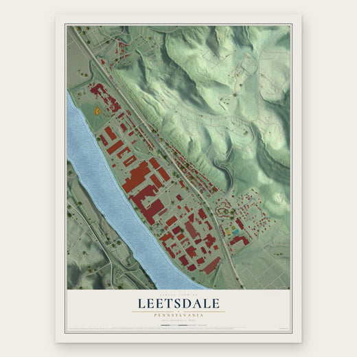 Leetsdale, Pennsylvania map print, the full design