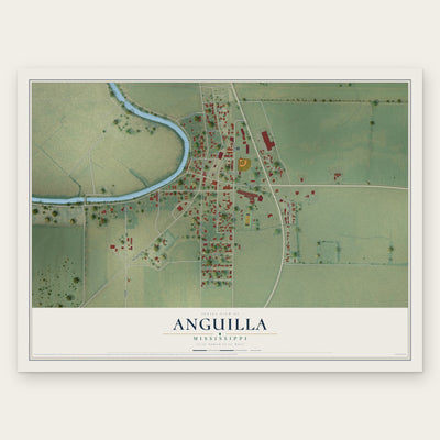 Anguilla, Mississippi map print, the full design