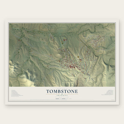 Tombstone, Arizona map print, the full design