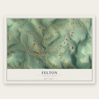 Felton, Pennsylvania map print, the full design
