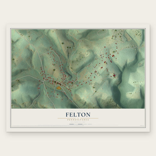 Felton, Pennsylvania map print, the full design