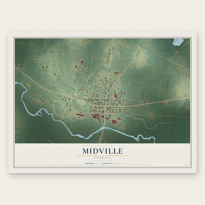 Midville, Georgia map print, the full design