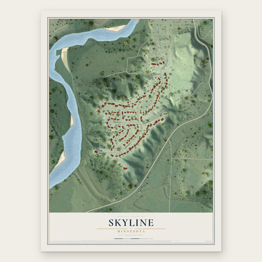 Skyline, Minnesota map print, the full design