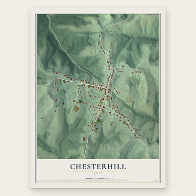Chesterhill, Ohio map print, the full design
