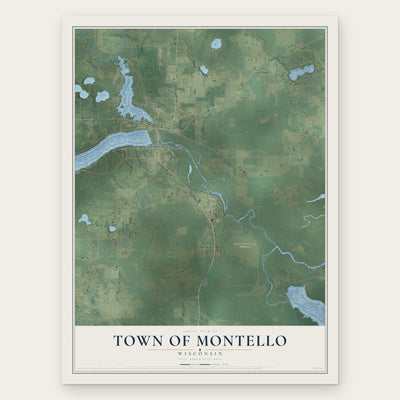 Town of Montello, Wisconsin map print, the full design