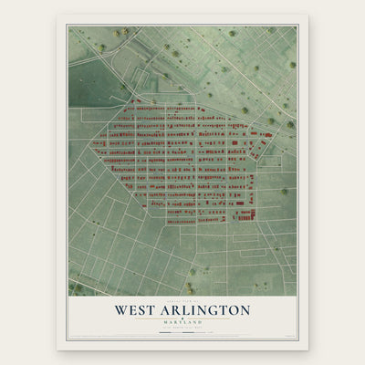 West Arlington, Maryland map print, the full design
