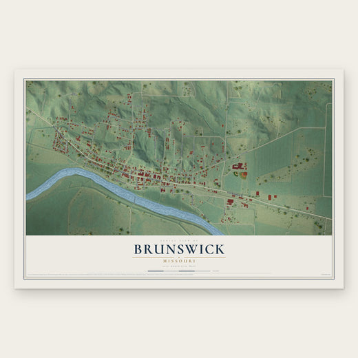 Brunswick, Missouri map print, the full design