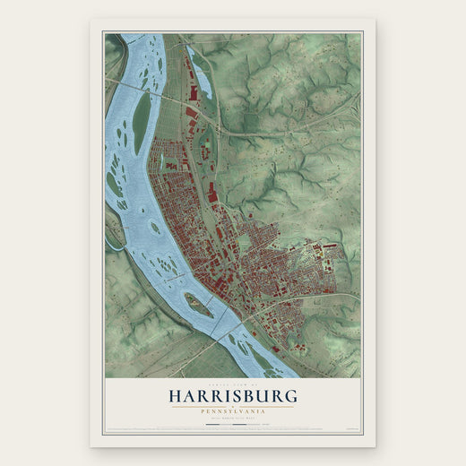 Harrisburg, Pennsylvania map print, the full design