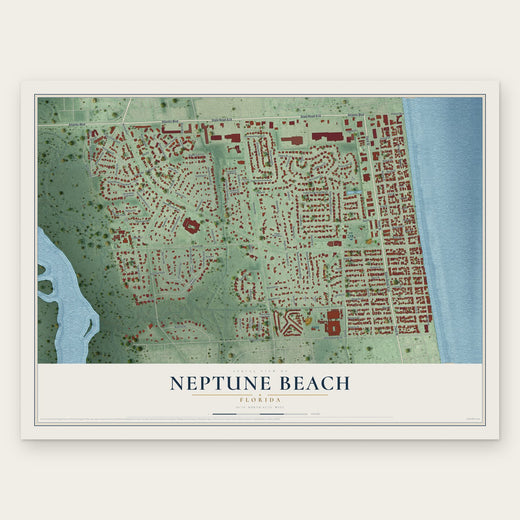 Neptune Beach, Florida map print, the full design
