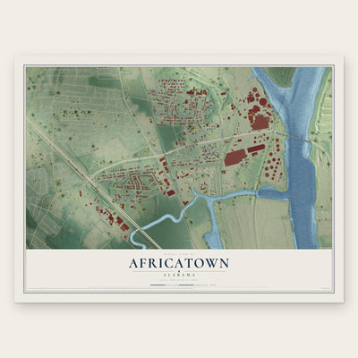 Africatown, Alabama map print, the full design