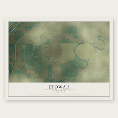 Etowah, Arkansas map print, the full design