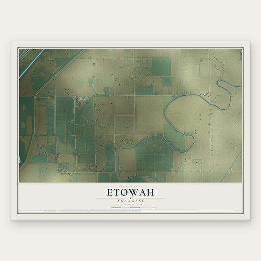Etowah, Arkansas map print, the full design