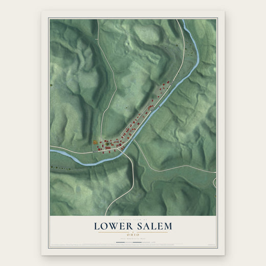 Lower Salem, Ohio map print, the full design