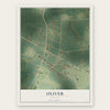 Oliver, Georgia map print, the full design
